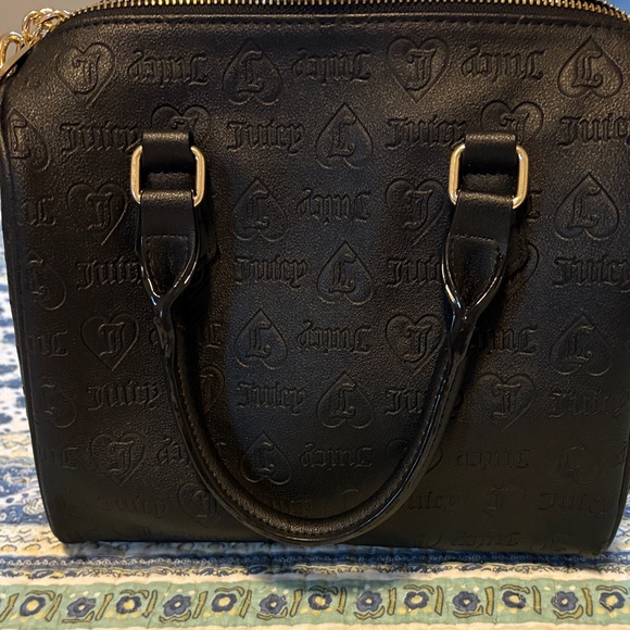 Juicy Couture Black Embossed Heart Satchel - Picture 3 of 4